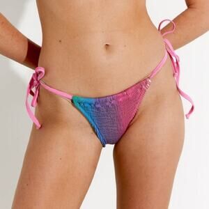 CLEONIE Peninsula Side-Tie Moreton Brief Swim Bikini Bottoms Rainbow NEW XS/S